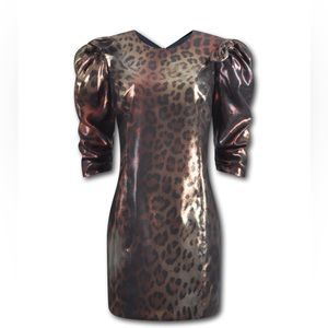 NEW $2,825 POP Animal PRINT VERSACE MINI LEOPARD DRESS 8 46